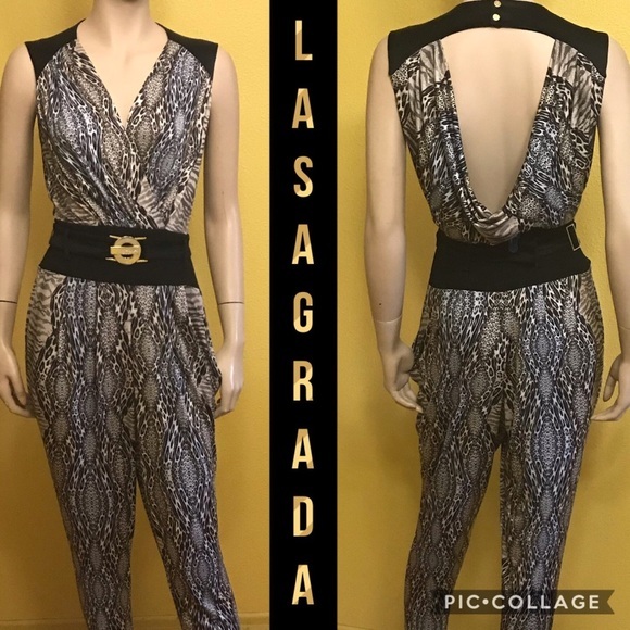 Animal Print‎ Jumpsuit Open Back by Lasagrada - Picture 1 of 8